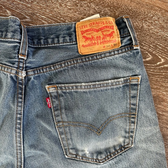 Levis 550 Men's Size 34x30 Jeans Relaxed Fit Tapered Leg Stretch Denim Blue - Picture 1 of 4